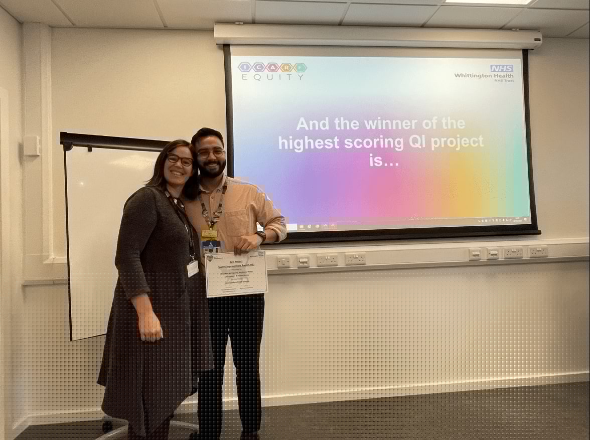 The winning team with their certificate